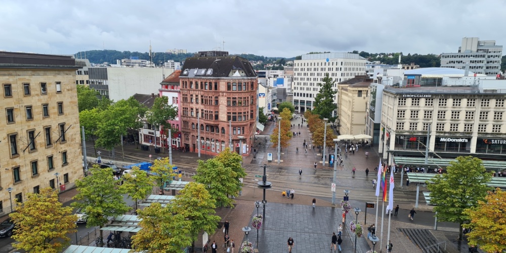 Luftansicht der Innenstadt in Saarbrücken